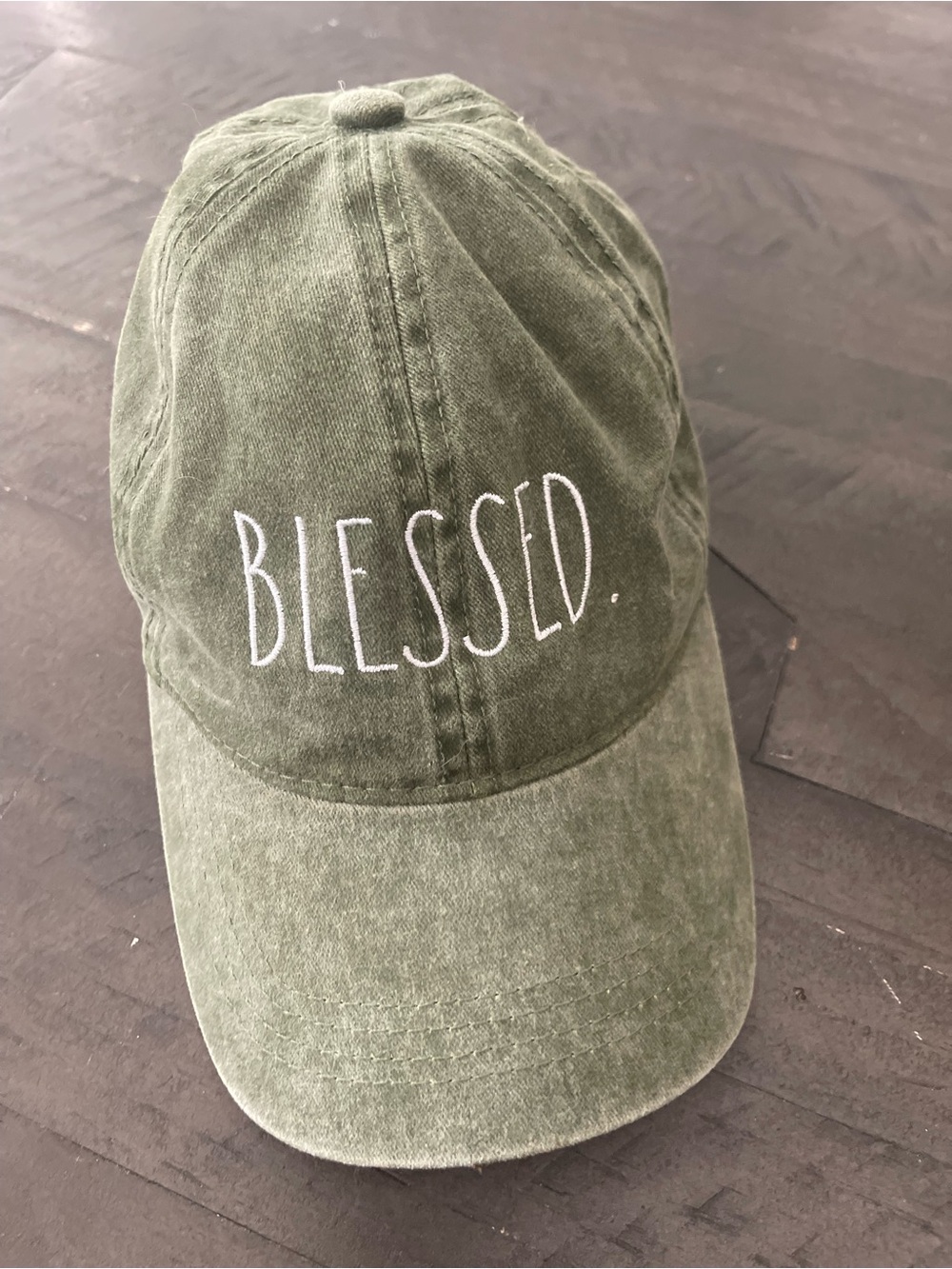 Rae Dunn Olive Green "BLESSED." Baseball Cap